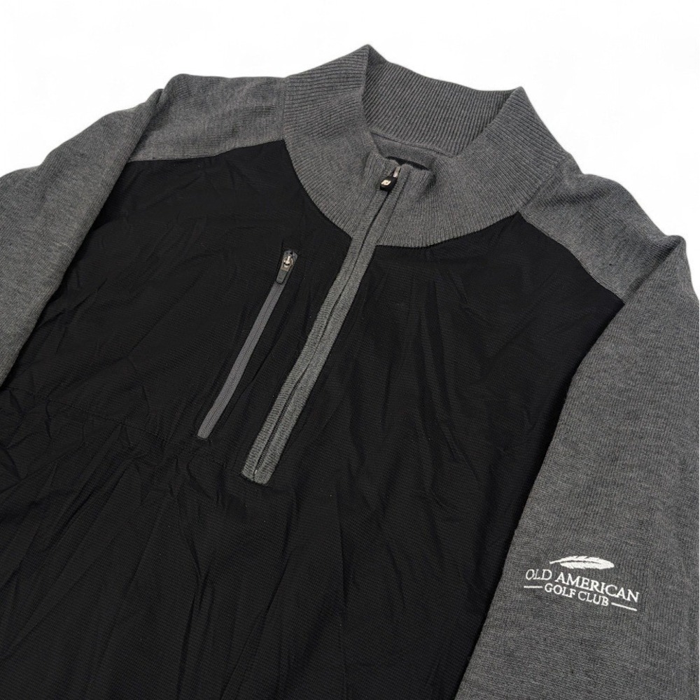 FootJoy x Old American Golf Club 1/4 Zip Tech Sweater‎ Men XL Black Wool Blend